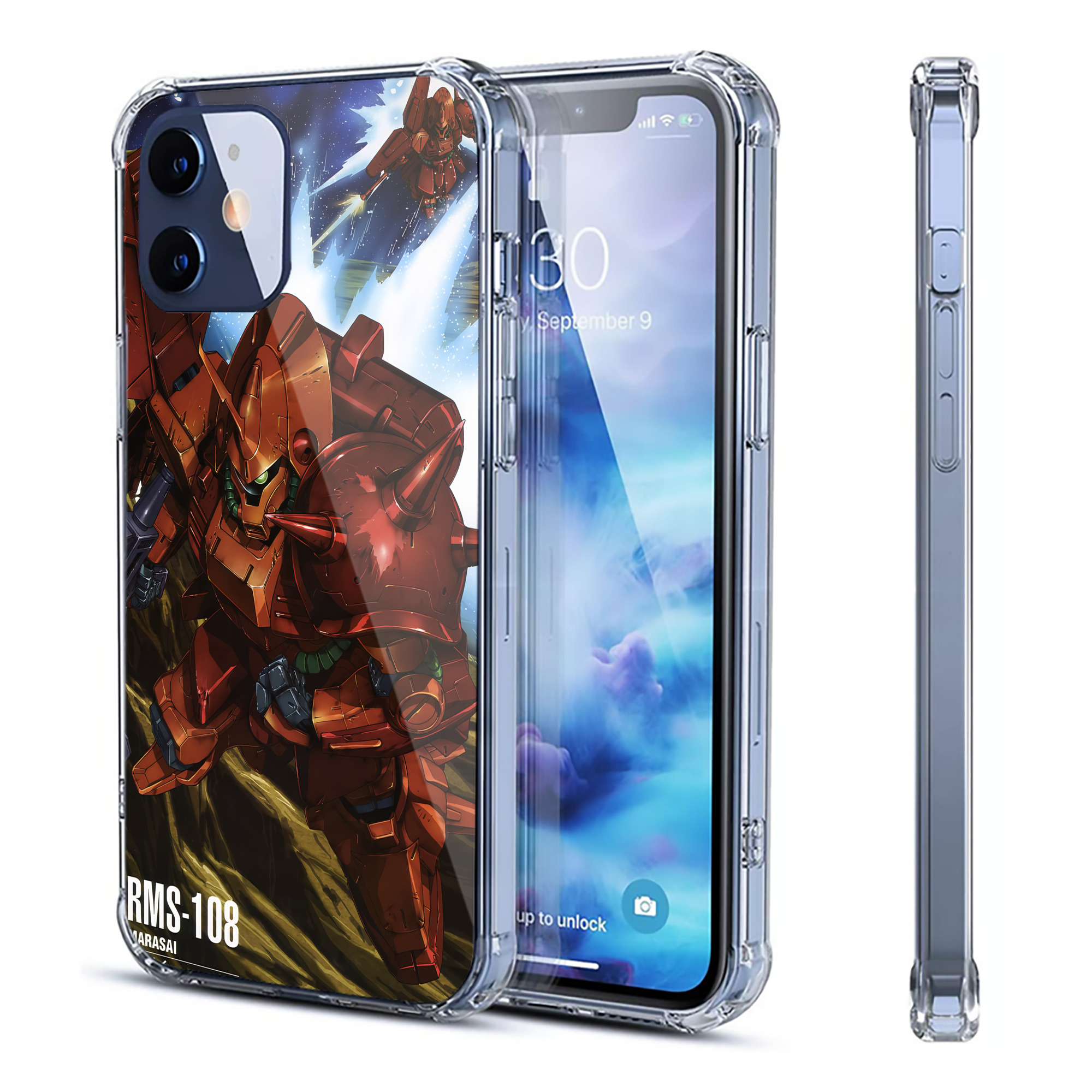 （画像用） 機動戦士ガンダム Mobile Suit Gundam 【iPhone 12シリーズ対応】透明スマホケース（クリアソフトケース）